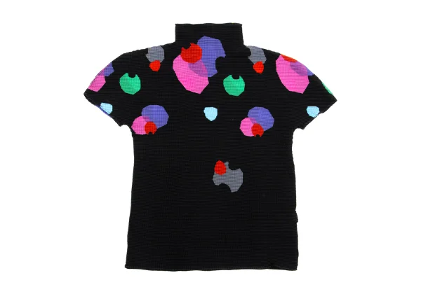 ISSEY MIYAKE me Colorful Printed Stretch Pleats High Neck T-shirt K-161748_002