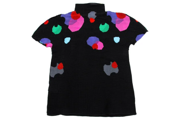 ISSEY MIYAKE me Colorful Printed Stretch Pleats High Neck T-shirt K-161748_008
