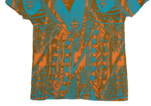 Unbranded Queen Printed Stretch Pleats High Neck T-shirt K-161749_006