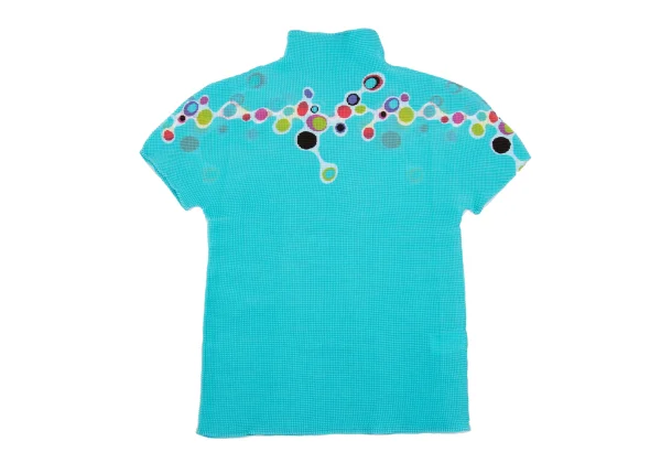 ISSEY MIYAKE me Colorful Dot Printed Stretch Pleats High Neck T-shirt K-161750_002