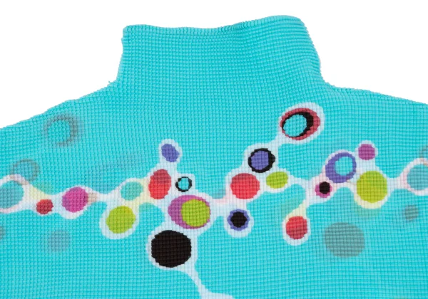ISSEY MIYAKE me Colorful Dot Printed Stretch Pleats High Neck T-shirt K-161750_003