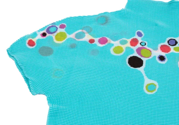 ISSEY MIYAKE me Colorful Dot Printed Stretch Pleats High Neck T-shirt K-161750_006