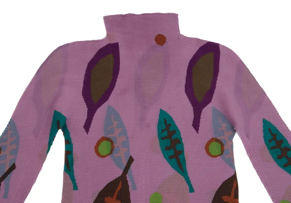 ISSEY MIYAKE me Leaf Printed Stretch Pleats High Neck T-shirt K-161758_003
