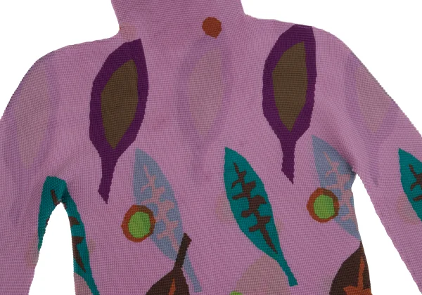 ISSEY MIYAKE me Leaf Printed Stretch Pleats High Neck T-shirt K-161758_005