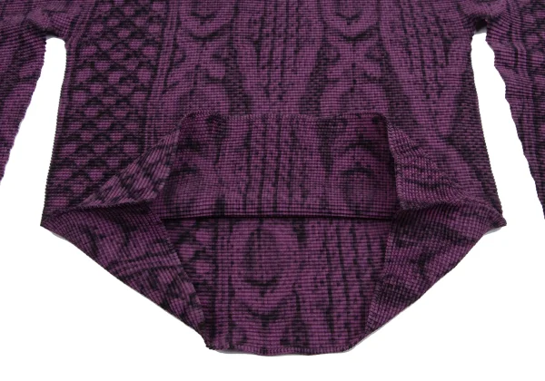 ISSEY MIYAKE me Cable Knit Printed Stretch Pleats High Neck T-shirt K-161759_009