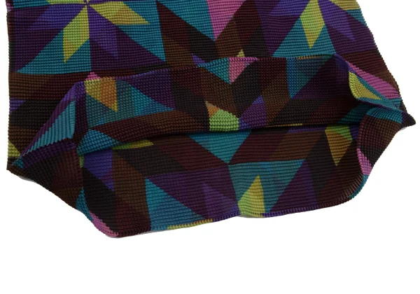 ISSEY MIYAKE me Geometric Print Stretch Pleats High-neck Top K-161760_014