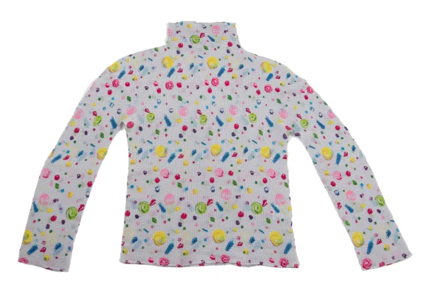 ISSEY MIYAKE me Colorful Print Stretch Pleats High-neck Top K-161761_002