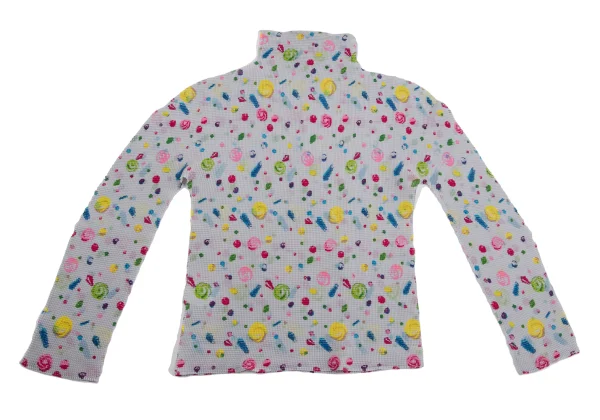 ISSEY MIYAKE me Colorful Print Stretch Pleats High-neck Top K-161761_010