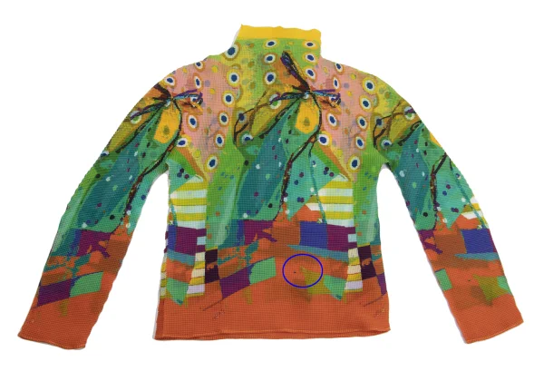 ISSEY MIYAKE me Graphic Print Stretch Pleats High-neck Top K-161762_012