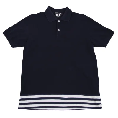 COMME des GARCONS HOMME DEUX Striped Hem Switching Polo Shirt