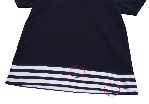 COMME des GARCONS HOMME DEUX Striped Hem Switching Polo Shirt K-161776_008