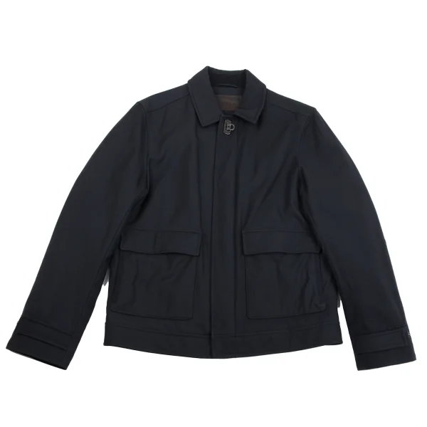 Salvatore Ferragamo Wool Flap Pocket Padded Jacket Navy 50 K-161777_001