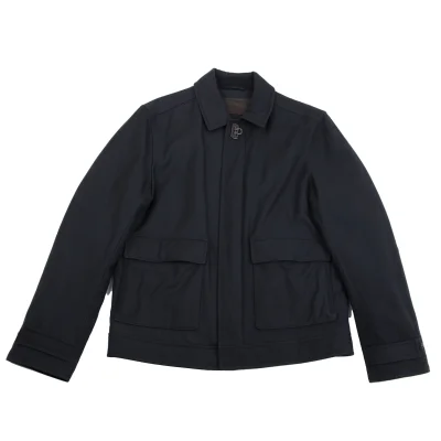Salvatore Ferragamo Wool Flap Pocket Padded Jacket
