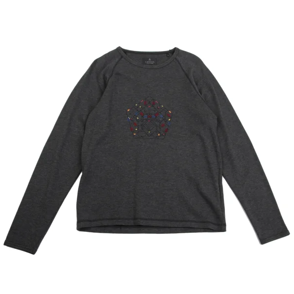LANVIN collection Front Sequin Embroidery Raglan T-shirt Grey L K-161778_001