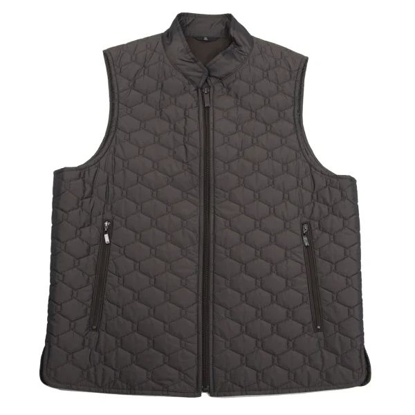 LANVIN collection Nylon Hexagon Quilting Padded Vest Brown 48 K-161779_001