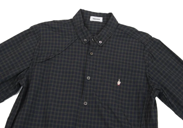 UNDERCOVER ISM Point Embroidery Outseam Design Check Button Down Shirt K-161780_002