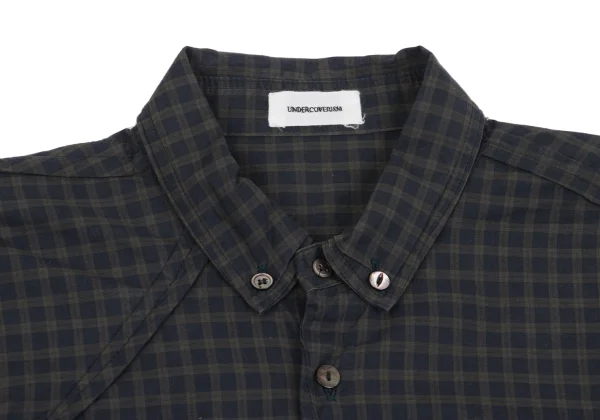UNDERCOVER ISM Point Embroidery Outseam Design Check Button Down Shirt K-161780_003