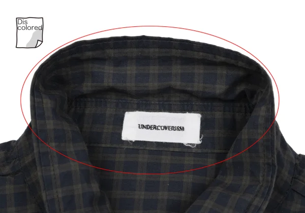 UNDERCOVER ISM Point Embroidery Outseam Design Check Button Down Shirt K-161780_004