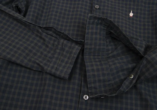 UNDERCOVER ISM Point Embroidery Outseam Design Check Button Down Shirt K-161780_008