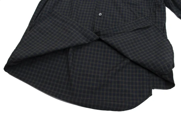 UNDERCOVER ISM Point Embroidery Outseam Design Check Button Down Shirt K-161780_012