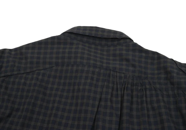 UNDERCOVER ISM Point Embroidery Outseam Design Check Button Down Shirt K-161780_014