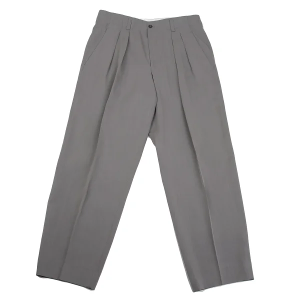 HUGO BOSS Wool Rayon Two Tuck Pants Grey S-M K-161783_001