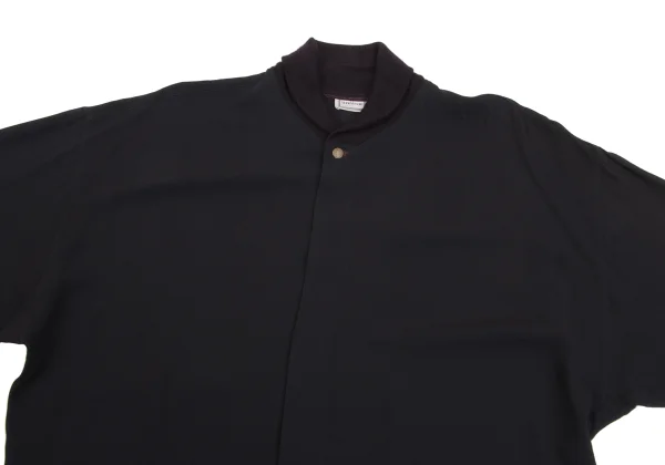 GIANNI VERSACE Silk Ribbed Shawl Collar Shirt K-161789_002