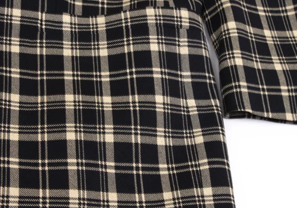 ジャンニヴェルサーチGIANNI VERSACE ウールチェック3Bジャケット ベージュ黒50 K-161791_008