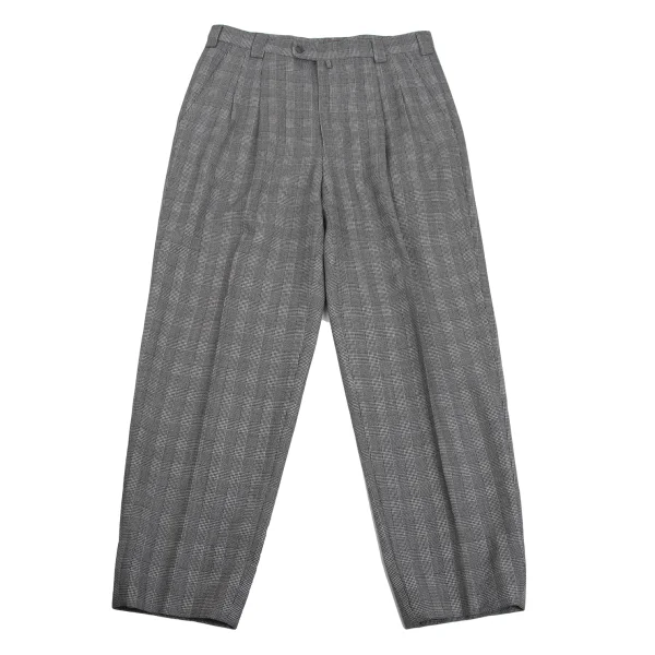 Unbranded Wool Glen Checker Pants Grey 50 K-161794_001