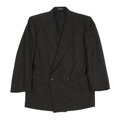 GIANNI VERSACE Wool Pinstripe Double Jacket
