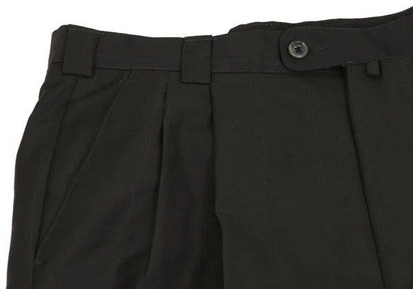 ジャンニヴェルサーチGIANNI VERSACE ウールピンストライプ2タックパンツ カーキ50 K-161796_005