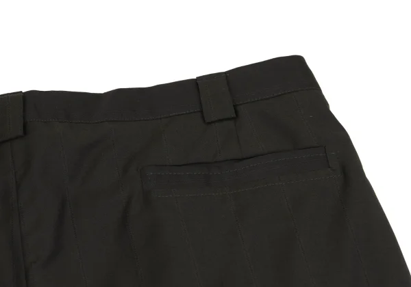 ジャンニヴェルサーチGIANNI VERSACE ウールピンストライプ2タックパンツ カーキ50 K-161796_012