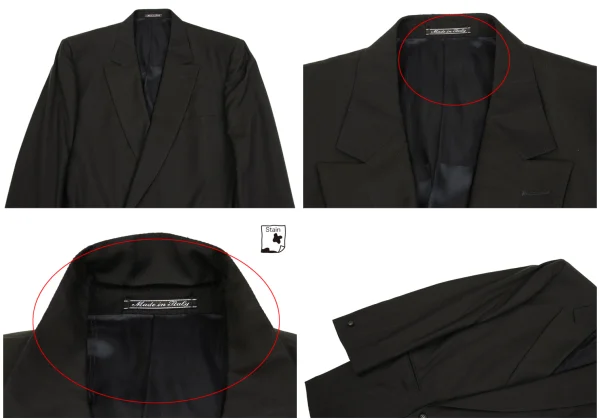 ジャンニヴェルサーチGIANNI VERSACE ウールピンストライプセットアップ カーキ50 K-161797_003