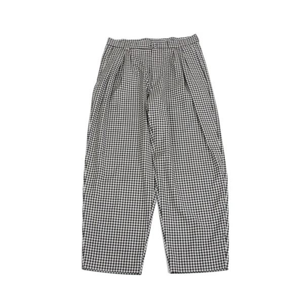GIANNI VERSACE Wool Checked Two Tuck Pants White,Black M-L K-161798_001