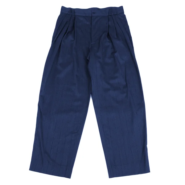 GIANNI VERSACE Striped Three Tuck Pants Blue 50 K-161801_001