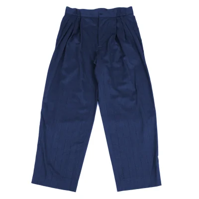 GIANNI VERSACE Striped Three Tuck Pants