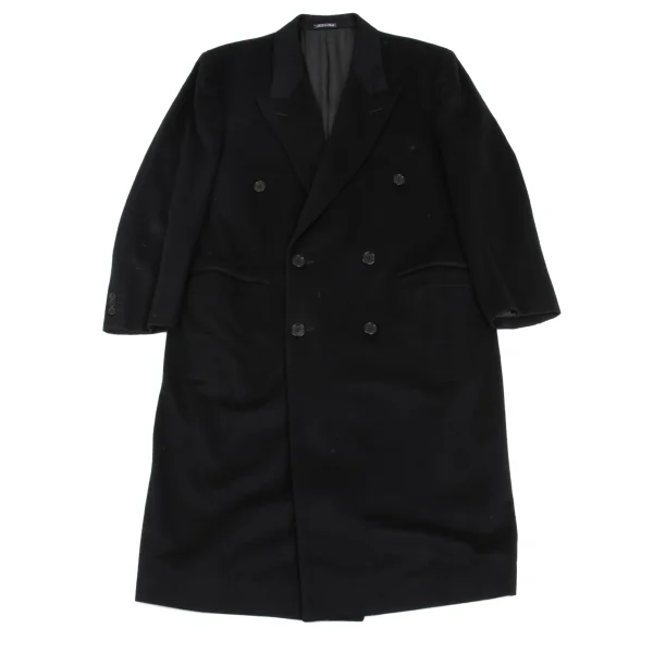 GIANNI VERSACE Cashmere Wool Long Double Coat Black 52 K-161805_001