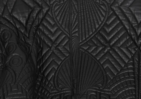 GIANNI VERSACE Leather Geometric Stitch Design Detachable Hooded Jacket K-161806_012