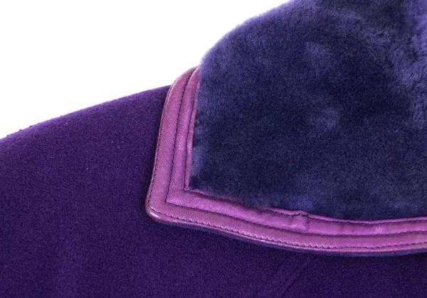 GIANNI VERSACE Cashmere Wool Lining Stitched Fur Collar Jacket K-161807_006