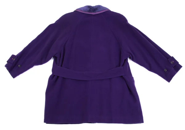 GIANNI VERSACE Cashmere Wool Lining Stitched Fur Collar Jacket K-161807_014