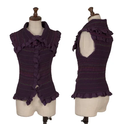 ISSEY MIYAKE me Stripe Printed Cauliflower Sleeveless Shirt