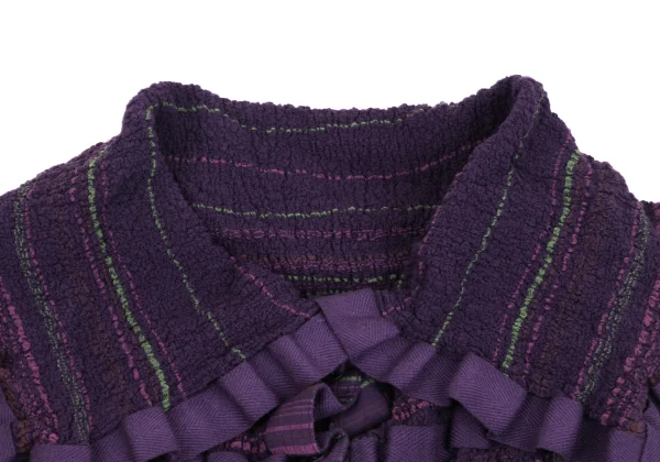 ISSEY MIYAKE me Stripe Printed Cauliflower Sleeveless Shirt K-161811_004