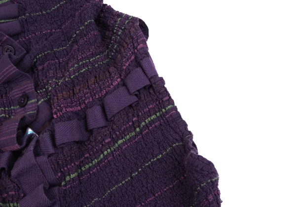ISSEY MIYAKE me Stripe Printed Cauliflower Sleeveless Shirt K-161811_006