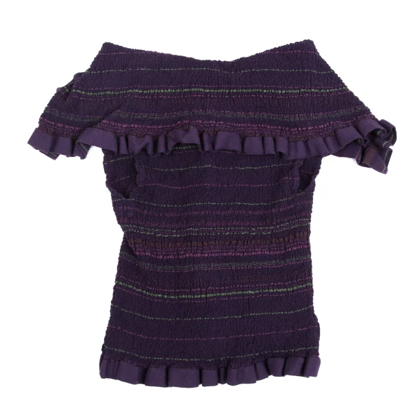 ISSEY MIYAKE me Stripe Printed Cauliflower Sleeveless Shirt K-161811_010