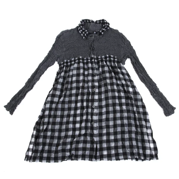 ISSEY MIYAKE me Cauliflower Check Long Shirt K-161816_002