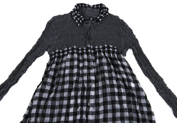 ISSEY MIYAKE me Cauliflower Check Long Shirt K-161816_003