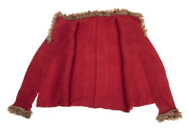 Unbranded Faux Fur Embellished Stretch Pleated Buttonless Cardigan K-161817_013