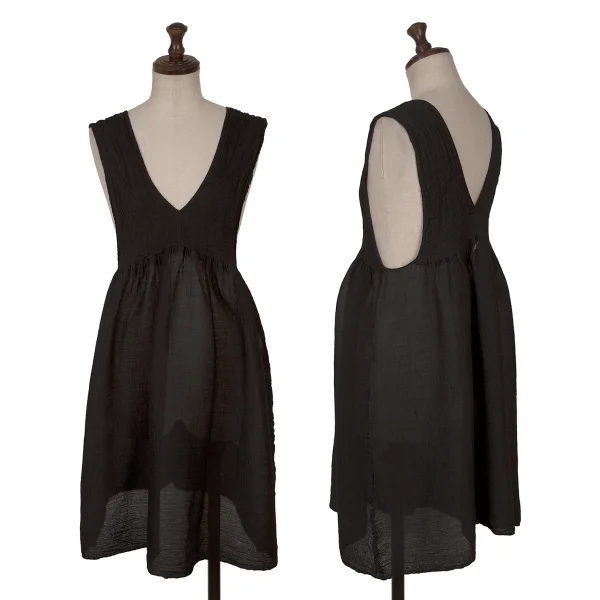 ISSEY MIYAKE me See-through Sleeveless Tunic Black Free K-161822_001