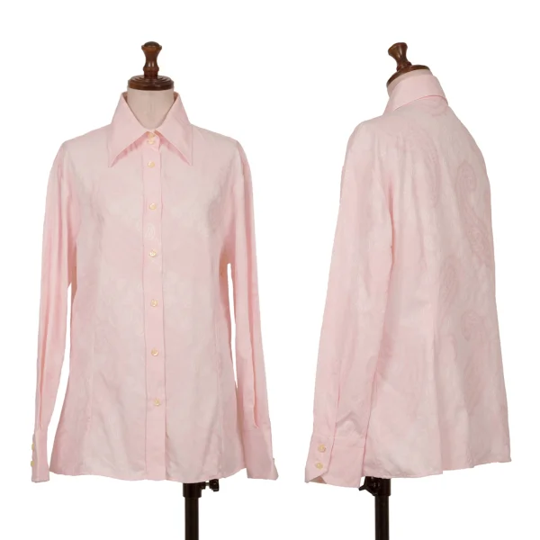 ETRO Paisley Jacquard Cotton Shirt Pink 48 K-161827_001