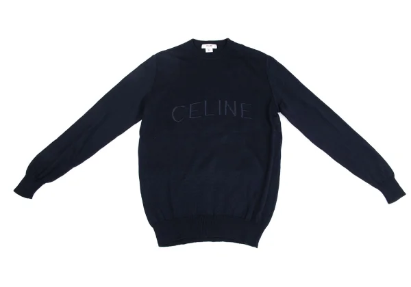 CELINE Logo Embroidery Cotton Knit Sweater K-161829_002